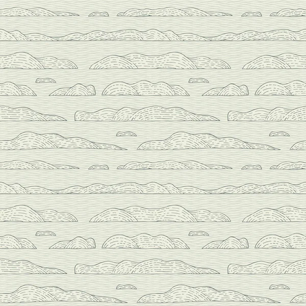 Dekoratives Nahtloses Muster Mit Handgezeichneten Linien Form Von Inseln Auf — Stockvektor