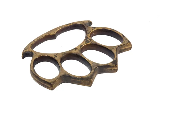 Brass knuckles isolated on white — Stock Photo, Image