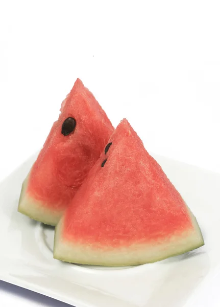 Slices of watermelon on white background — Stock Photo, Image