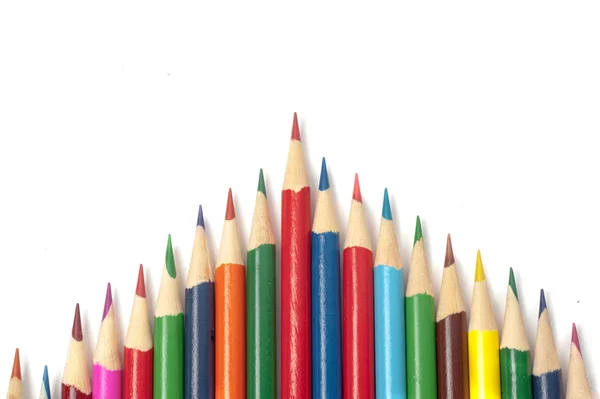 Crayons de couleur isolés sur fond blanc gros plan — Photo