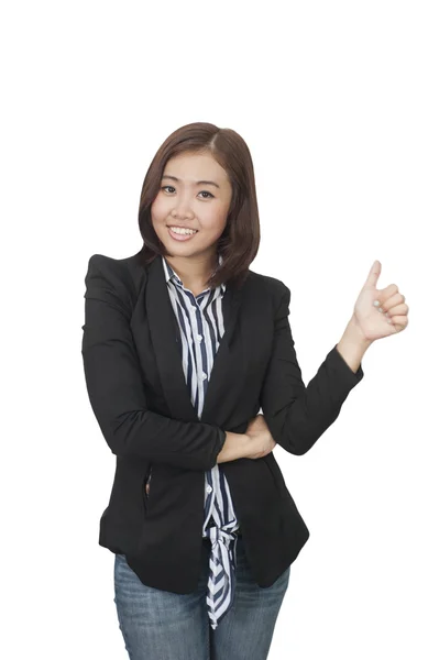 Впевнено бізнесу азіатські жінки, крупним планом портрет на білий фонової м — стокове фото
