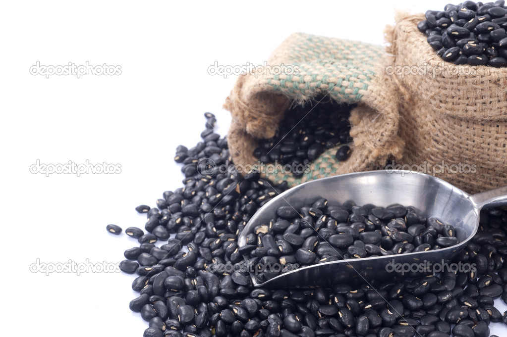 Black beans in bag
