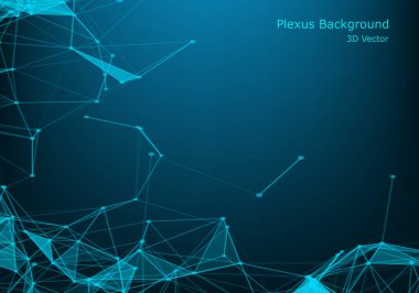 Birbirine bağlı çizgiler ve noktalarla soyut çokgen arkaplan. Minimalist geometrik desen. Molekül yapısı ve iletişim. Grafik pleksus arkaplanı. Bilim, tıp, teknoloji konsepti