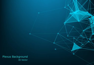 Noktaları ve çizgileri bağlayan vektör. Küresel ağ bağlantısı. Geometrik bağlı soyut arka plan