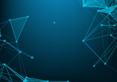 Soyut vektör parçacıklar ve çizgiler. Pleksus etkisi. Fütüristik illüstrasyon. Poligonal Cyber yapısı. Veri bağlantı kavramı.