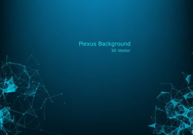 Ağ konsepti mavi vektör illüstrasyonu. Geleceğin altıgen vektör çizimi. Geleceğin altıgen vektör çizimi. HUD elemanı. Teknoloji konsepti. 3D manzara. Büyük veri.