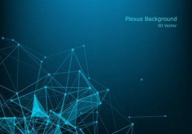 Ufukta parçacıklar ve yıldızlar olan soyut ve gelecekteki dijital manzara. bilgisayar geometrik dijital bağlantı. Büyük veri kavramı. 