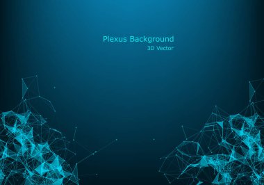 Noktalar, çizgiler ve bağlantılardan oluşan soyut grafik, İnternet teknolojisi. Büyük veri kavramı. 