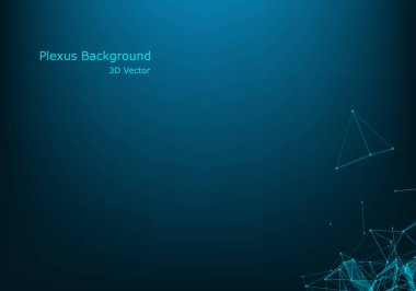 Bağlantılı çizgi ve noktalar ile teknoloji arka plan. Büyük veri görselleştirme. Perspektif zemin görselleştirme. Analitik ağlar. Vektör çizim