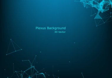 Bağlantılı çizgi ve noktalar ile teknoloji arka plan. Büyük veri görselleştirme. Perspektif zemin görselleştirme. Analitik ağlar. Vektör çizim