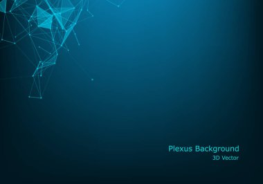 Soyut pleksus bağlı çizgiler ve noktalar arka plan. Dalga akışı. Pleksus geometrik bileşikler ile büyük veri etkisi. Satırları pleksus, en az dizi. Dijital veri görselleştirme. Vektör çizim.