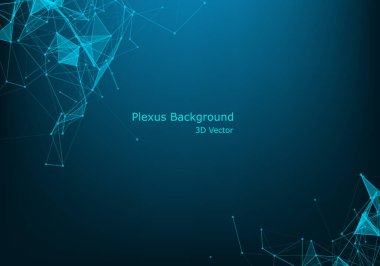 Ağ bağlantısı noktaları ve çizgileri. Teknoloji geçmişi. Pleksus. Büyük veri arkaplanı. Görüntü.