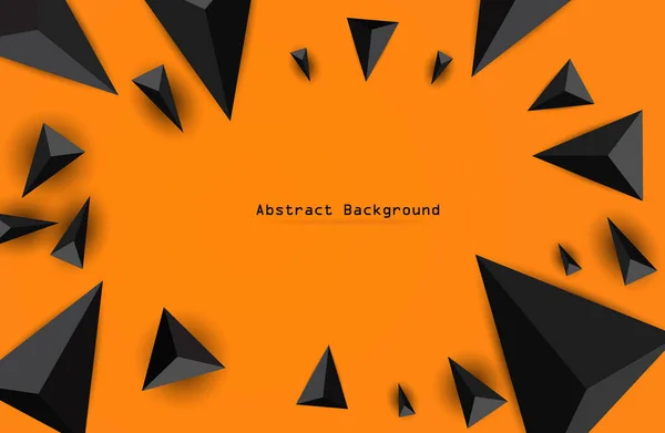 Vektorový Mnohoúhelník Abstraktní Mnohoúhelníkový Geometrický Trojúhelník Oranžovém Pozadí — Stockový vektor