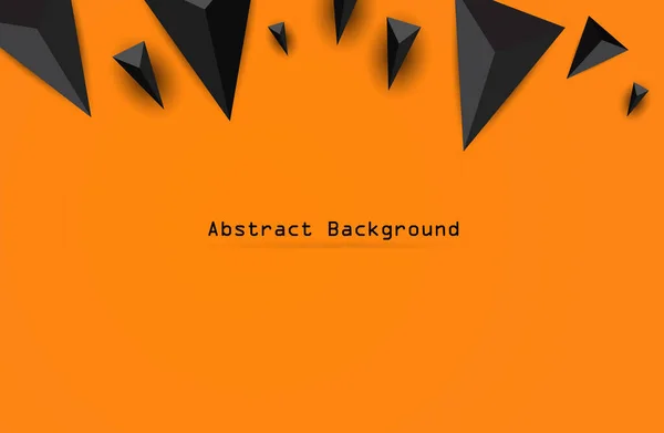 Абстрактный Черный Геометрический Фон Векторная Иллюстрация Оранжевом Фоне — стоковый вектор