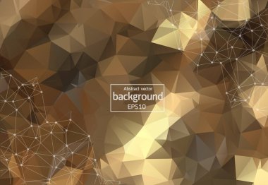 Karanlık poligonal uzay arka plan bağlantı noktalar ve çizgiler ile. Geometrik poligonal arka plan molekül ve iletişim. Bilim, kimya, biyoloji, tıp, teknoloji kavramı.