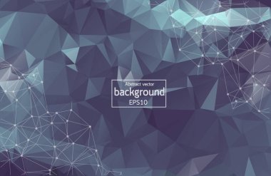 Karanlık poligonal uzay arka plan bağlantı noktalar ve çizgiler ile. Geometrik poligonal arka plan molekül ve iletişim. Bilim, kimya, biyoloji, tıp, teknoloji kavramı.