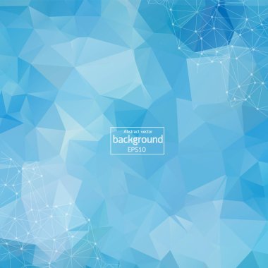 Soyut Çokgen şekiller. Noktalar ve çizgiler bağlanma ile arka plan. Fütüristik molekülleri koyu arka plan üzerinde. Teknoloji konsept illüstrasyon