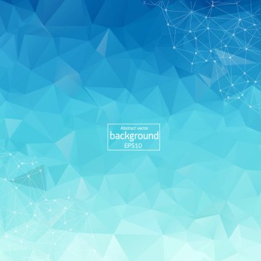 Soyut Çokgen alanı noktalar ve çizgiler bağlantı ile mavi arka plan | Network Kontrolü-veri görselleştirme illüstrasyon