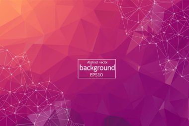 Geometrik koyu pembe poligonal arka plan molekül ve iletişim. Bağlantılı çizgilerin noktalı. Minimalizm arka plan. Bilim, kimya, biyoloji, tıp, teknoloji kavramı.