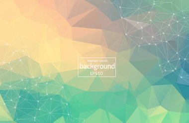 Abstract Multi Green Polygonal Space Background with Connecting Dots and Lines.  Connection structure. Vector science background. Polygonal vector background. Futuristic HUD background.