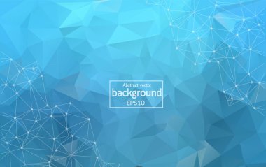 Geometric Blue Polygonal background molecule and communication. Connected lines with dots. Minimalism chaotic illustration background. Concept of the science, chemistry, medicine, technology.