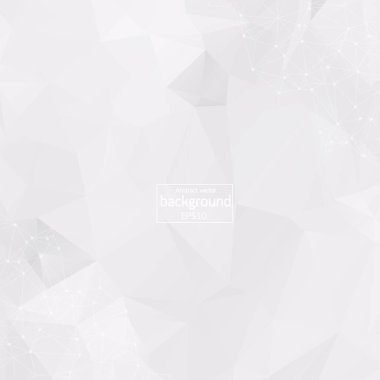 Geometric White Polygonal background molecule and communication. Connected lines with dots. Minimalism chaotic illustration background. Concept of the science, chemistry, medicine, technology.