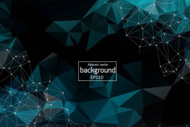 Geometric Black Polygonal background molecule and communication. Connected lines with dots. Minimalism chaotic illustration background. Concept of the science, chemistry, medicine, technology.