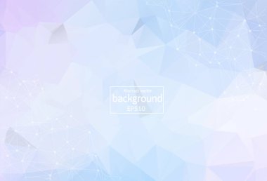 Geometric White Blue Polygonal background molecule and communication. Connected lines with dots. Minimalism chaotic illustration background. Concept of the science, chemistry, medicine, technology.