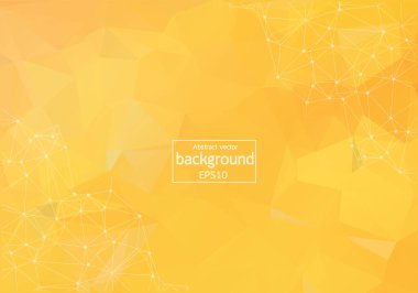 Geometric Orange Polygonal background molecule and communication. Connected lines with dots. Minimalism chaotic illustration background. Concept of the science, chemistry, medicine, technology.