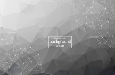 Geometric Black Polygonal background molecule and communication. Connected lines with dots. Minimalism chaotic illustration background. Concept of the science, chemistry, medicine, technology.