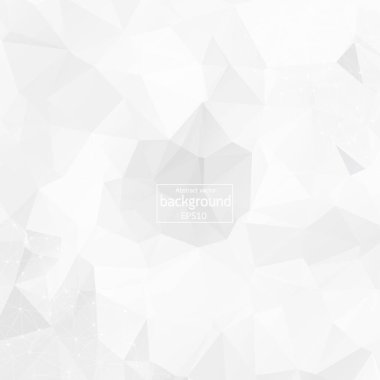 Abstract low poly Grey White technology vector background. Connection structure. Vector data science background. Polygonal vector background. Molecule And Communication Background.