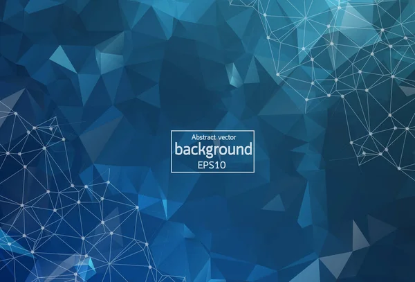 Soyut poligonal uzay arka plan noktalar ve çizgiler bağlanma. Düşük poli vektör çizim