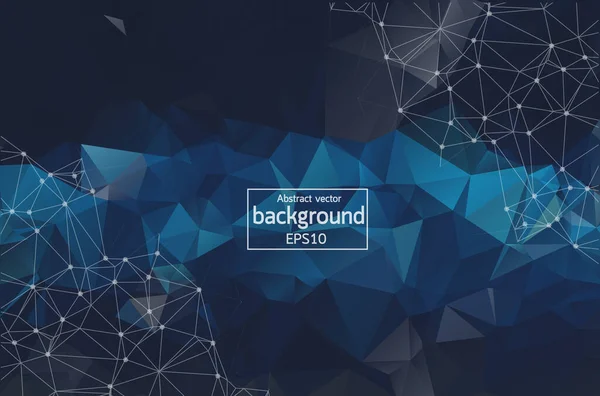Siyah geometrik grafik soyut poligonal uzayda bağlayan noktalar ve çizgiler, bağlantı yapısı, sayısal veri görselleştirme ile koyu arka plan, büyük veri illüstrasyon Eps 10 vektör