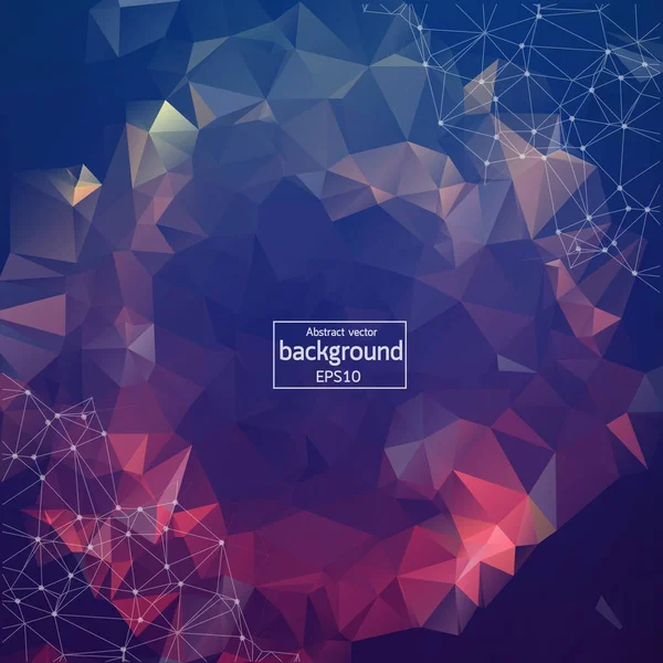 Abstract Dark Polygonal Space Background with Connecting Dots and Lines.  Connection structure. Vector science background. Polygonal vector background. Futuristic HUD background.