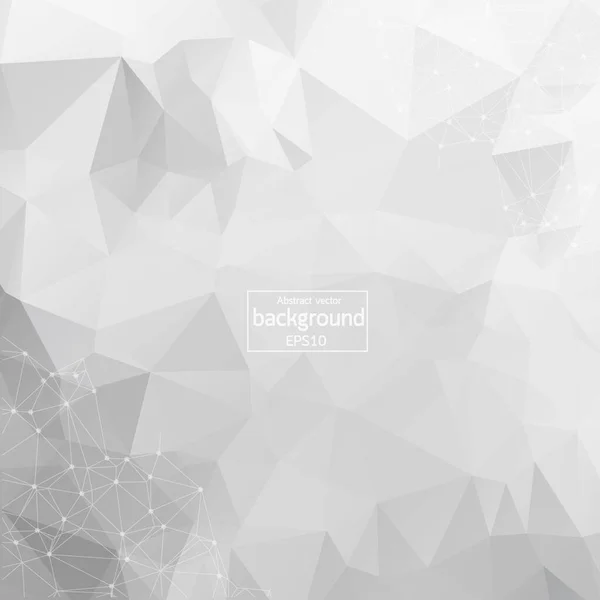 Abstract White Polygonal Space Background Connecting Dots Lines Connection Structure — Stok Vektör