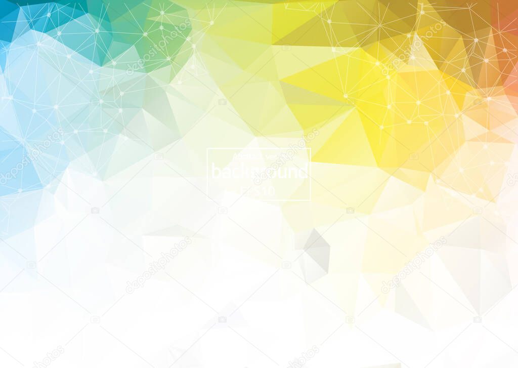 Abstract low poly colorful technology vector background. Connection structure. Vector data science background. Polygonal vector background. Molecule And Communication Background.