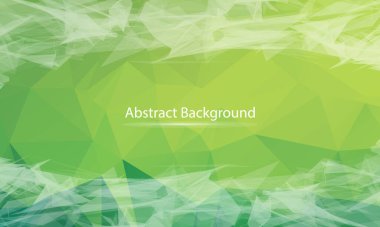 Abstract Green polygonal surface background. Low poly mesh design with connecting dot and line. Connection triangle structure. Vector geometry futuristic decoration. Greeting card.