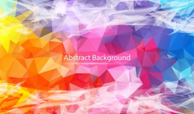 Abstract Colorful polygonal surface background. Low poly mesh design with connecting dot and line. Connection triangle structure. Vector geometry futuristic decoration. Greeting card.