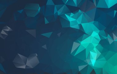 Üçgen grafiklerden koyu mavi poligonal illüstrasyon. Geometrik arka plan gradyan ile Origami tarzında. İşiniz için üçgen tasarım.