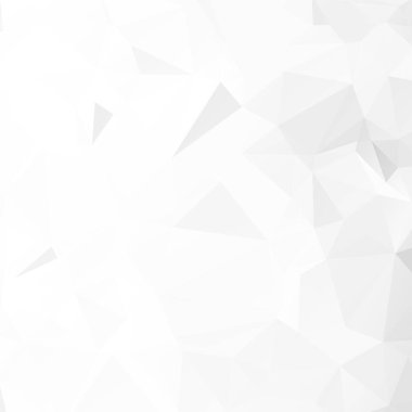 Beyaz Çokgen Mozaik Arkaplanı. Geometrik desen, üçgen arka plan. Yaratıcı İş Tasarım Şablonları. Vektör illüstrasyonu.