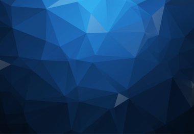 Üçgen grafiklerden koyu mavi poligonal illüstrasyon. Geometrik arka plan gradyan ile Origami tarzında. İşiniz için üçgen tasarım.