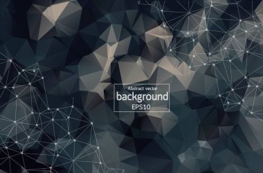 Parlak mavi arkaplanda soyut bağlantılı noktalar. Teknoloji konsepti