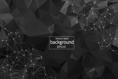 Soyut fütüristik - Koyu mavi arka planda çokgen şekilli moleküller teknolojisi. İllüstrasyon Vektörü tasarımı dijital teknoloji kavramı.