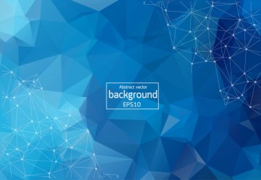 Soyut Mavi geometrik poligonal arka plan molekül ve iletişim. Bağlantılı çizgilerin noktalı. Bilim, kimya, biyoloji, tıp, teknoloji kavramı.