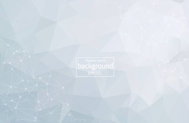 Soyut Gri Geometrik Çokgen arka plan molekülü ve iletişim. Noktalarla birleştirilmiş çizgiler. Bilim, kimya, biyoloji, tıp, teknoloji kavramı.