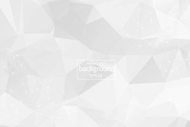 Soyut Beyaz Geometrik Çokgen arka plan molekülü ve iletişim. Noktalarla birleştirilmiş çizgiler. Bilim, kimya, biyoloji, tıp, teknoloji kavramı.