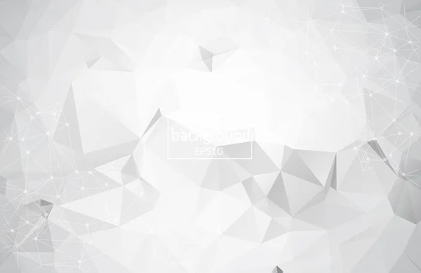 Abstract White Geometric Polygonal Background Molecule Communication Connected Lines Dots — 스톡 벡터