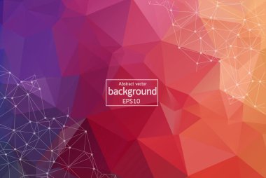 Geometrik koyu pembe poligonal arka plan molekül ve iletişim. Bağlantılı çizgilerin noktalı. Minimalizm arka plan. Bilim, kimya, biyoloji, tıp, teknoloji kavramı.