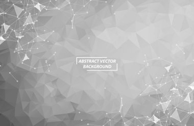 Beyaz Geometrik Poligonal arka plan molekülü ve iletişim. Noktalarla birleştirilmiş çizgiler. Minimalizm geçmişi. Bilim, kimya, biyoloji, tıp, teknoloji kavramı.