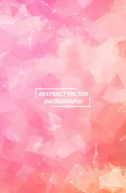 Pembe Geometrik Çokgen arka plan molekülü ve iletişim. Noktalarla birleştirilmiş çizgiler. Minimalizm geçmişi. Bilim, kimya, biyoloji, tıp, teknoloji kavramı.